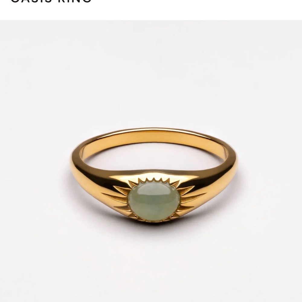Gold and Green Stone Ring